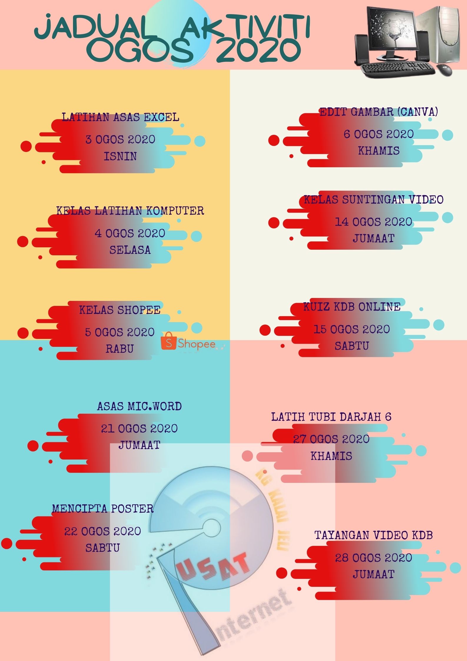 JADUAL AKTIVITI OGOS 2020