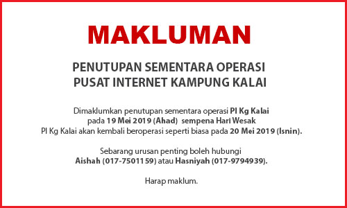 NOTIS PENUTUPAN PI hari wesak